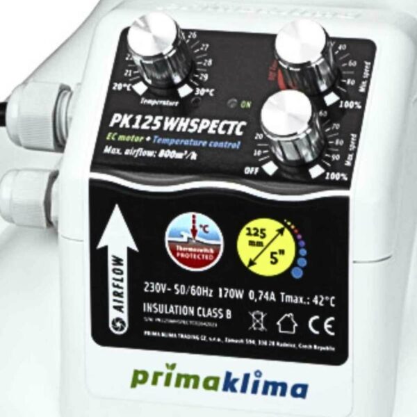Prima Klima PK 125-WHSPEC-TC | Ø125mm | 800m³h | temperature controlled 1 prima-klima-125mm-whspectc-800-m3h-125mm~2