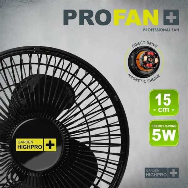 GHP PROFAN| 5 Watt | Ø 15cm with rod clip | Garden Highpro 1 GHP-Clip-FAN-5W-features