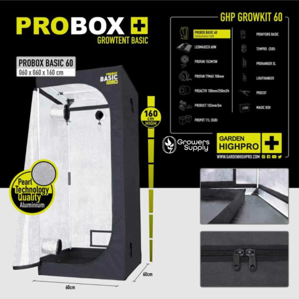 Growbox Kit 60x60x160 | GardenHighPro | Easy Starter 1 PROBOX-60-GHP-GardenHighPro-