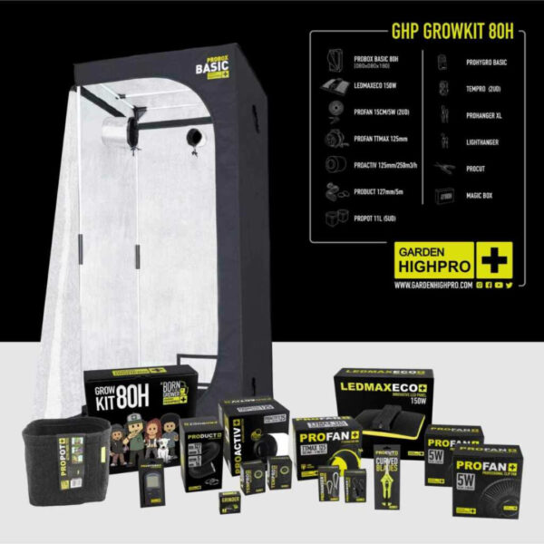 Growbox Set 80x80x180 | GROW KIT 80H | GardenHighPro 4 GHP GROW KIT 80H