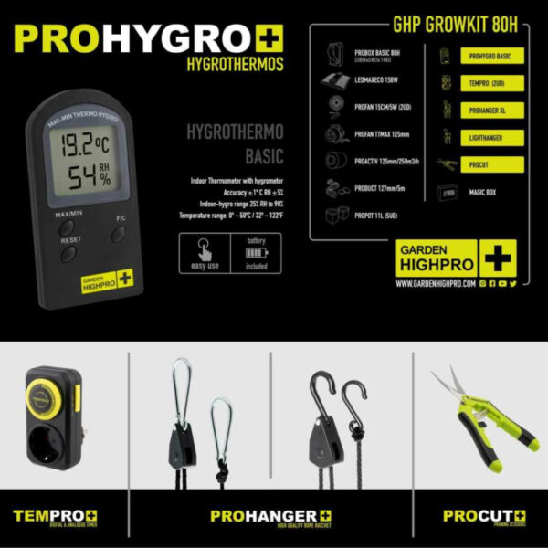 Growbox Set 80x80x180 | GROW KIT 80H | GardenHighPro 3 GHP GROW KIT 80H