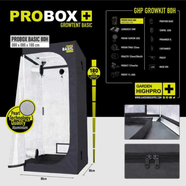 Growbox Set 80x80x180 | GROW KIT 80H | GardenHighPro 7 Growbox Kompletsett GHP GardenHighPro 21 GHP PROBOX KIT 80