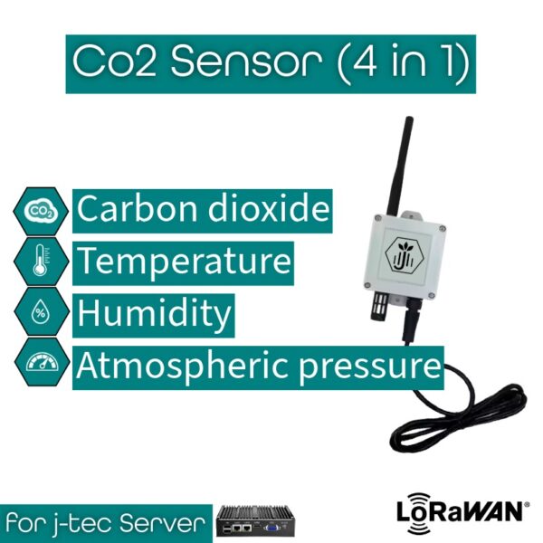 LoRa 4-in-1 CO₂ Sensor | CO₂, Temp, Humidity, Pressure | j-tec Compatible 1 LoRa 4-in-1 CO₂ Sensor